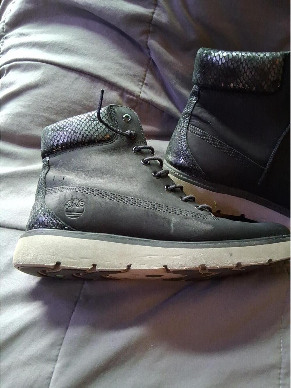 Timberland Kenniston Snakeskin Black Suede Boots Women’s Size 8.5 Y1